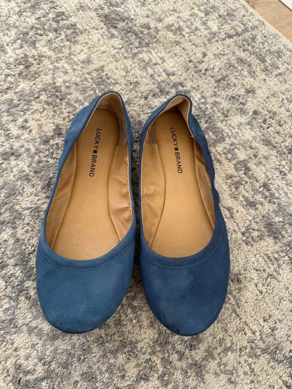 Lucky Brand Blue Suede Ballet Flats